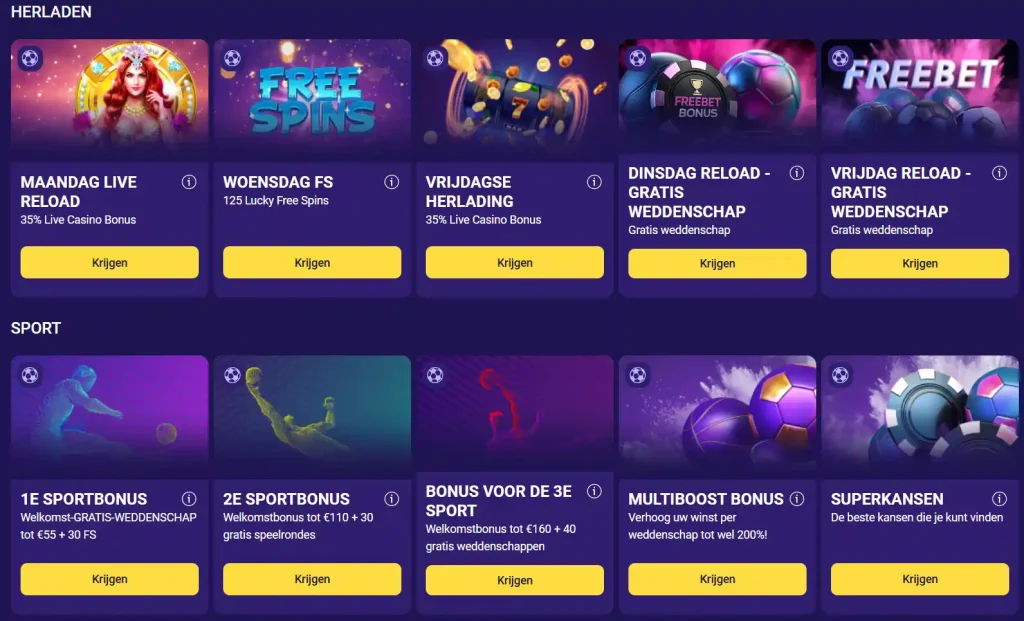 ChachaBet Casino wekelijkse bonussen met free spins reloads en sport promoties